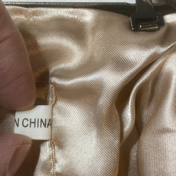 VINTAGE 60s Gold Beaded Kisslock Clutch Evening Purse Mad Men Retro Glam - Picture 12 of 16